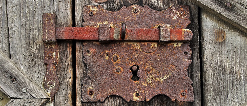 An old and rusty lock